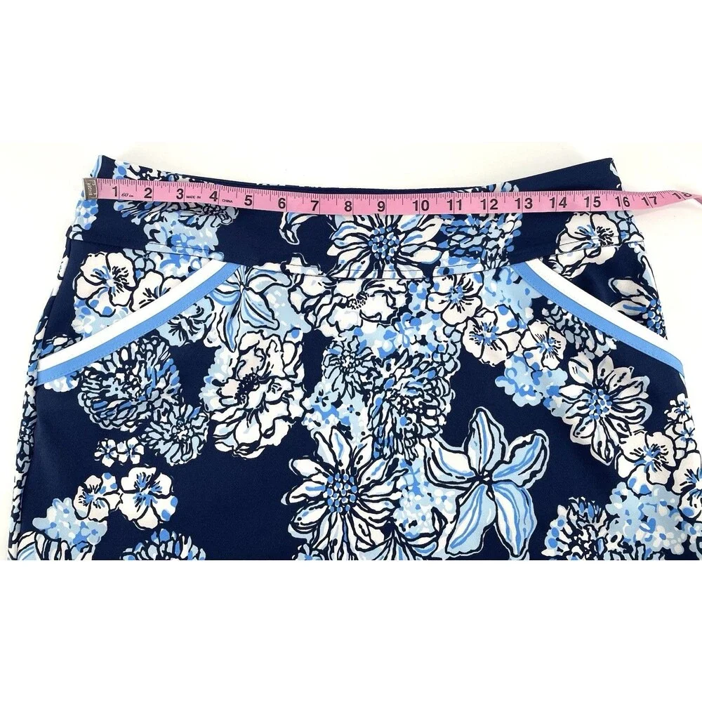 Lilly Pulitzer Luxletic Monica Skort UPF 50+ Size 8 Blue Floral Golf Tennis